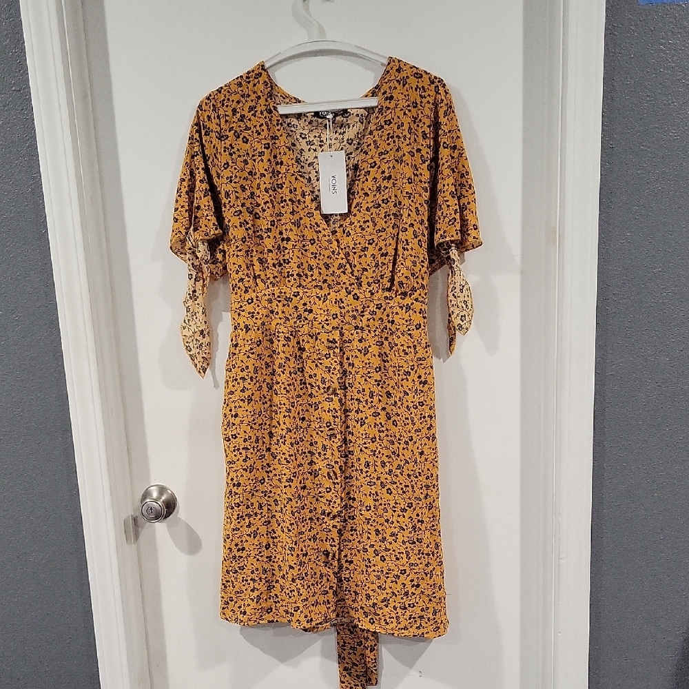 Zara Yellow Floral Women's Dress